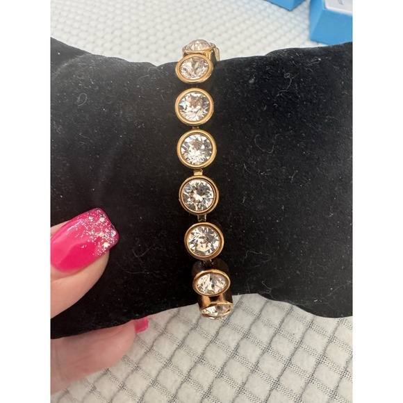 Touchstone Crystal Jewelry - Touchstone Crystals  ROSE GOLD SILK ICE Bracelet Rose Gold Plated 7.25"